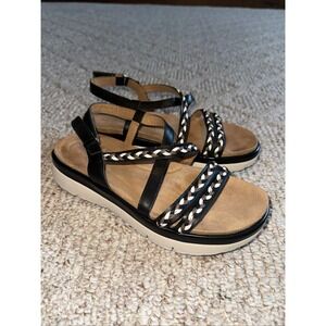 WOMENS Easy Spirit Strappy Comfort SEAISHA Sandals Black‎ Brown  Size 7.5 EUC